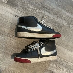 Nike Black High-Tops with Red and Silver Details